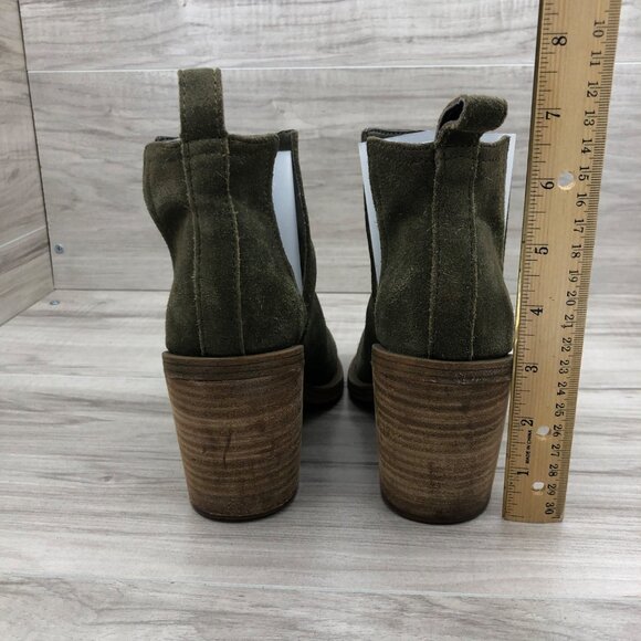 Steve Madden Ankle Boots Women's 5.5 Sharini Green Suede Slip On Booties - Picture 10 of 11